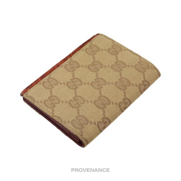 🔴 Gucci Pocket Organizer Wallet - Brown GG Canvas Crocodile - Picture 3 of 8